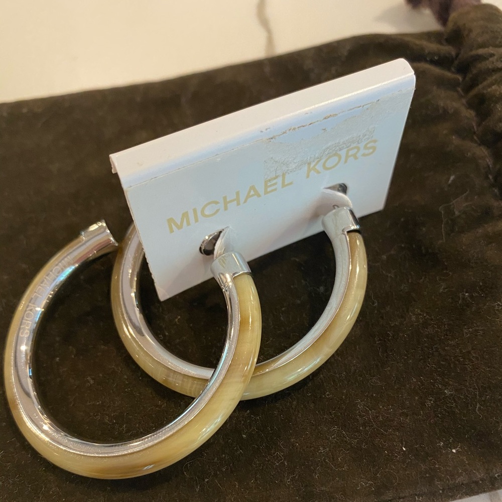 Michael Kors horn hoop earrings